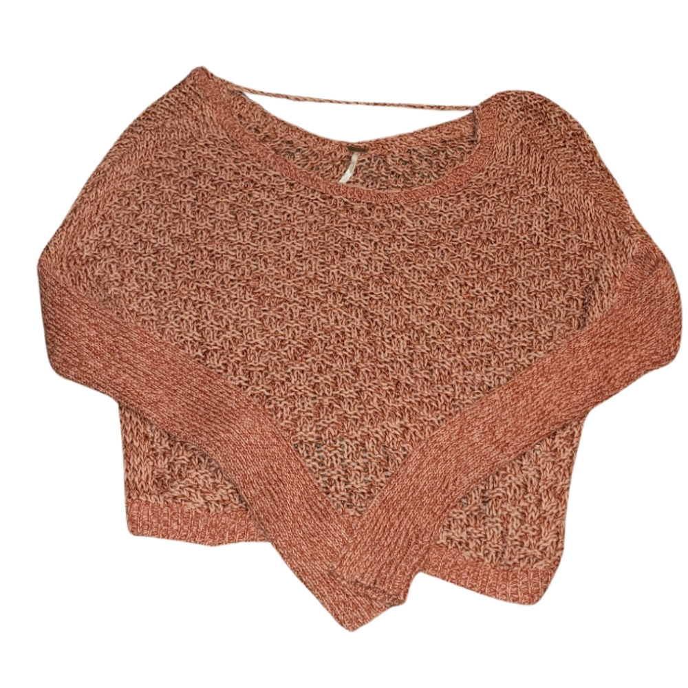 50% or more! Free People off shoulder burnt orange sweater medium
